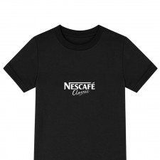 Nescafe Tee Shirt T-Shirt Short Sleeve - Nescafe Logo 1998 On Black Background
