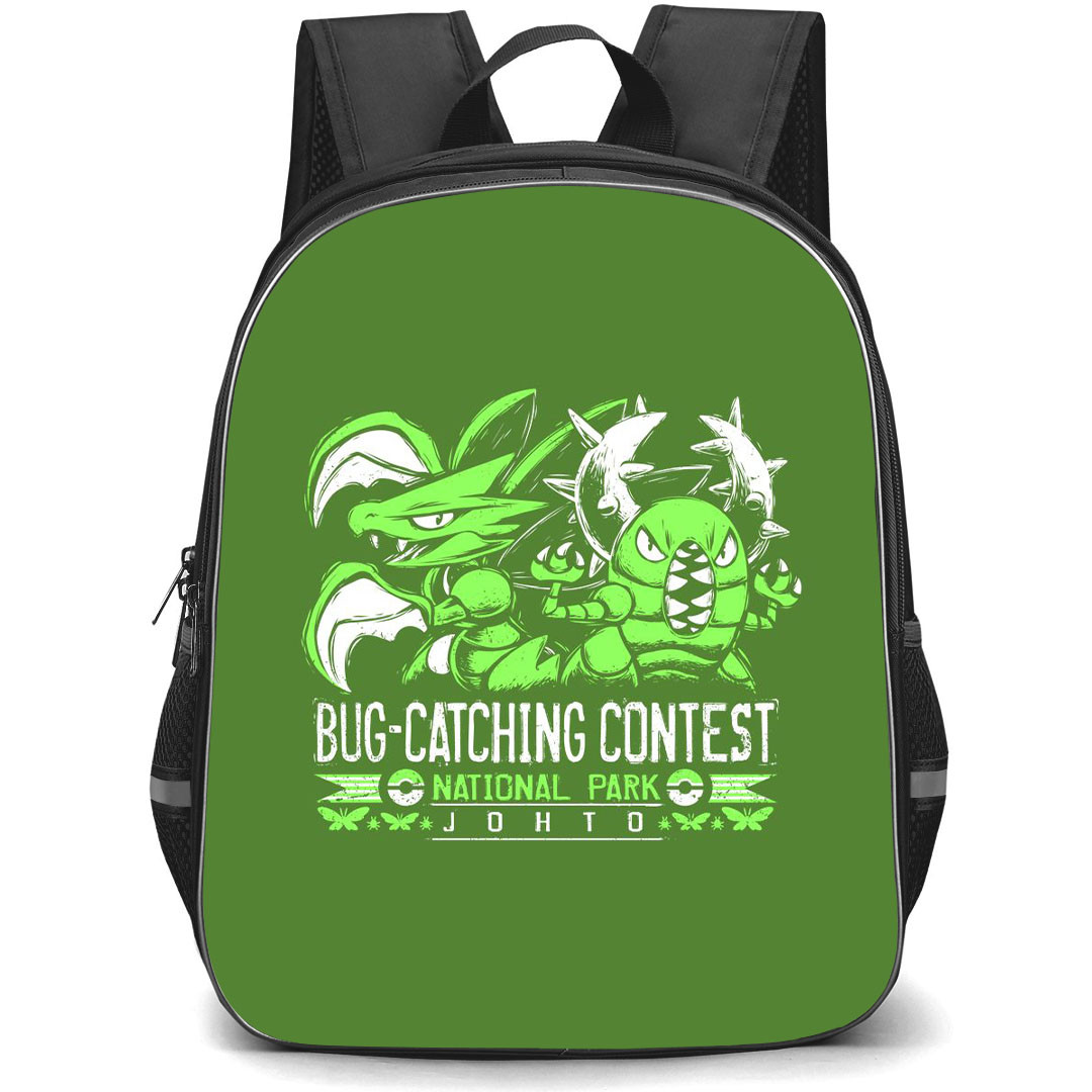 Pokemon Backpack StudentPack - Pokemon Bug Catching Contest Green Background