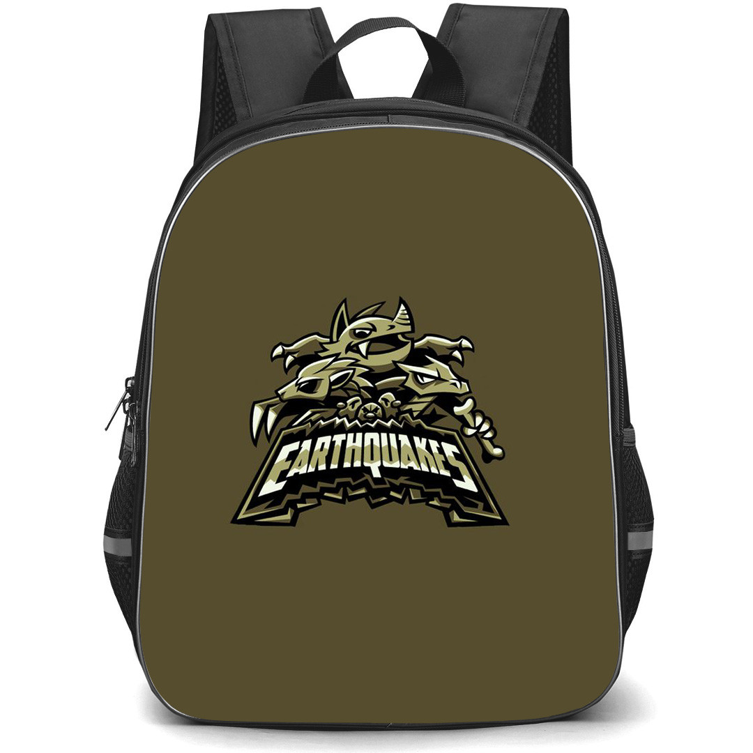 Pokemon Backpack StudentPack - Pokemon Earthquakes Logo On Battle Green Background