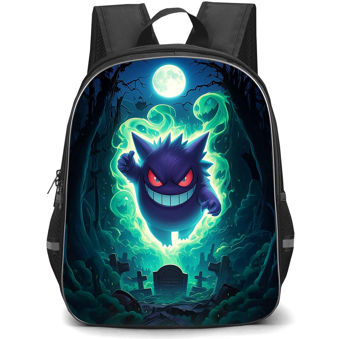 Pokemon Gengar Backpack StudentPack - Gengar Floating In The Graveyard