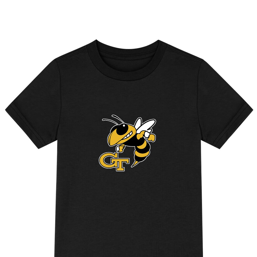 Georgia Tech Yellow Jackets Tee Shirt T-Shirt Short Sleeve - Georgia Tech Yellow Jackets College Football Team Single Logo