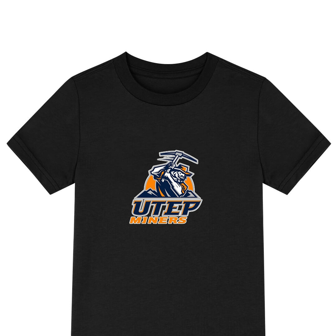UTEP Miners Tee Shirt T-Shirt Short Sleeve - UTEP Miners College Football Team Single Logo
