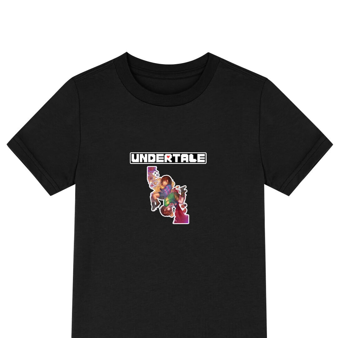 Undertale Tee Shirt T-Shirt Short Sleeve - Undertale Frisk And Chara Sleeping Illustration