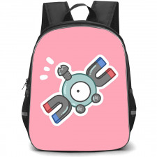 Pokemon Magnemite Backpack StudentPack - Magnemite Sticker Art Pink Background