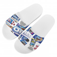 Oreo Slides Pool Slider Slide On Sandals - Oreo Mania Collage Logo