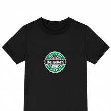 Heineken Tee Shirt T-Shirt Short Sleeve - Heineken Beer Label Sticker
