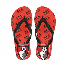 Bournemouth Athletic Football Club Flip Flops Thongs V-Strap Sandals - Bournemouth Athletic Football Club Medley Monogram Wordmark