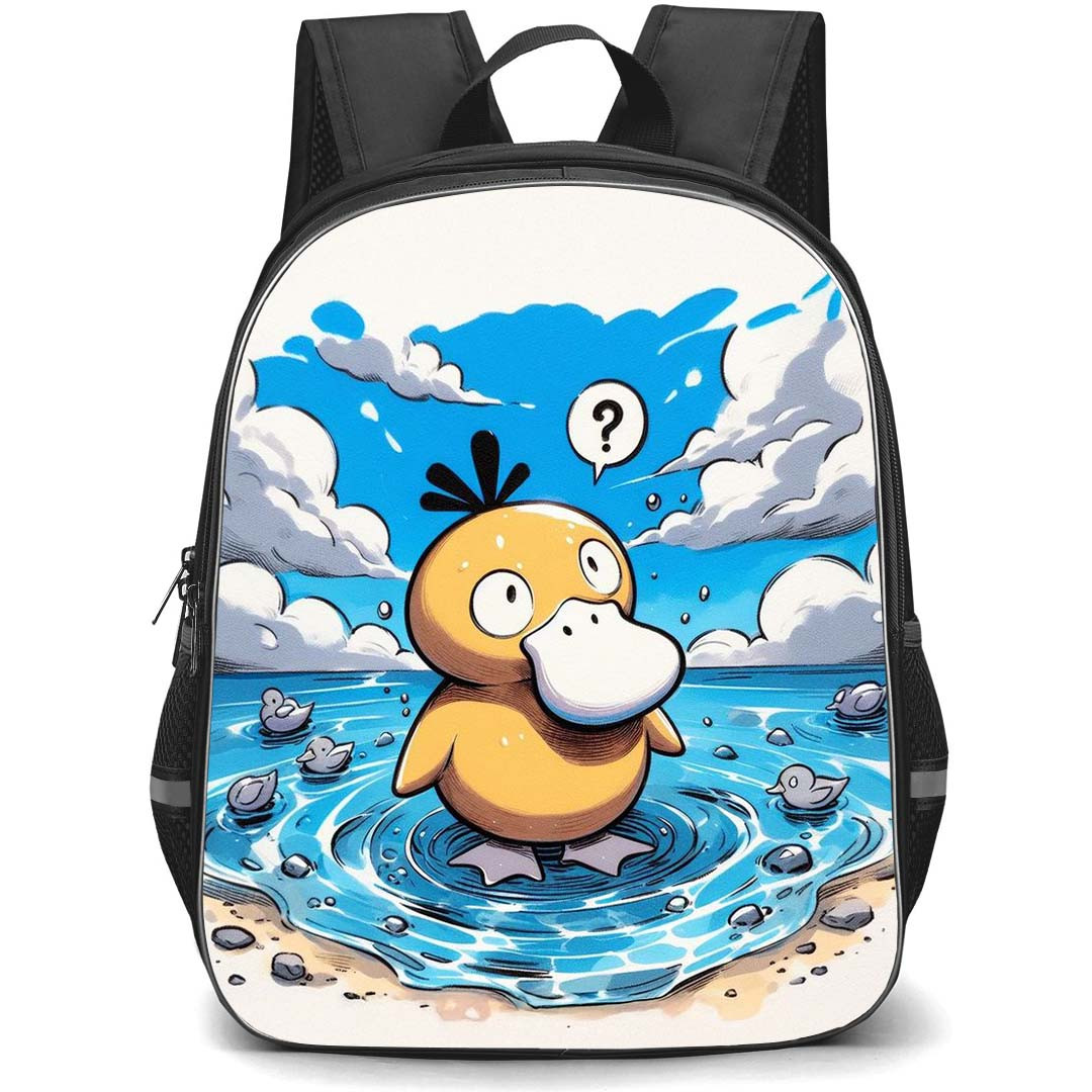 Pokemon Psyduck Backpack StudentPack - Psyduck Question Mark Cartoon Art