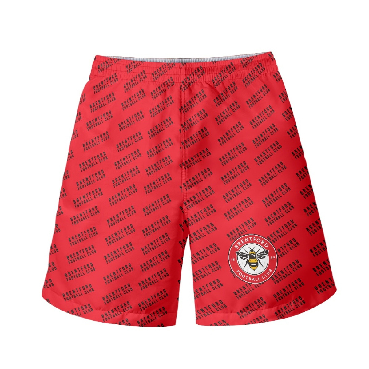 Brentford Football Club Beach Shorts Swim Pants Swimming Trunks- Brentford Football Club Medley Monogram Wordmark