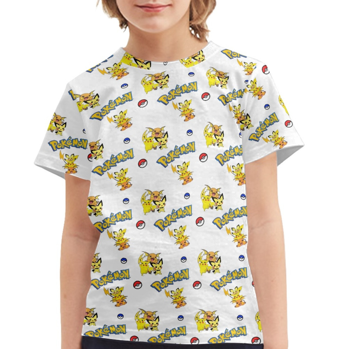 Pokemon Tee Shirt T-Shirt Short Sleeve - Pichu Pikachu Raichu Evolution Cartoon Art Series