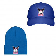 Sanrio Kuromi Baseball Cap Beanie Hat - Kuromi Holding Logo Sticker