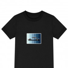 Porsche Tee Shirt T-Shirt Short Sleeve - Porsche 911 Illustration On Blue Palette Background