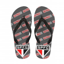 Sao Paulo FC Flip Flops Thongs V-Strap Sandals - Sao Paulo FC Football Club Medley Monogram Wordmark