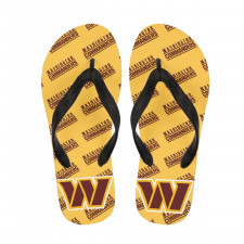 NFL Washington Commanders Flip Flops Thongs V-Strap Sandals - Washington Commanders Medley Monogram Wordmark