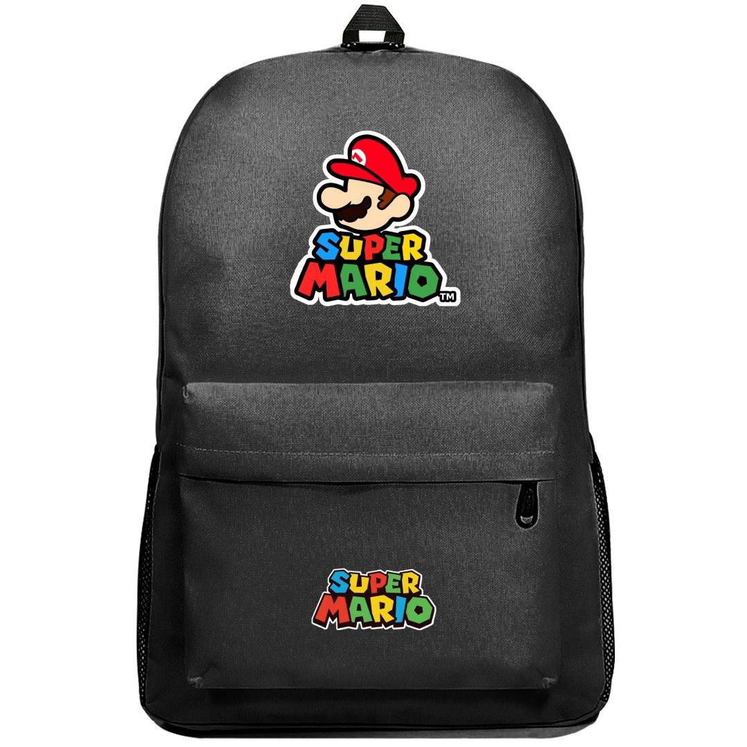 Super Mario Backpack SuperPack - Super Mario Logo Sticker Art