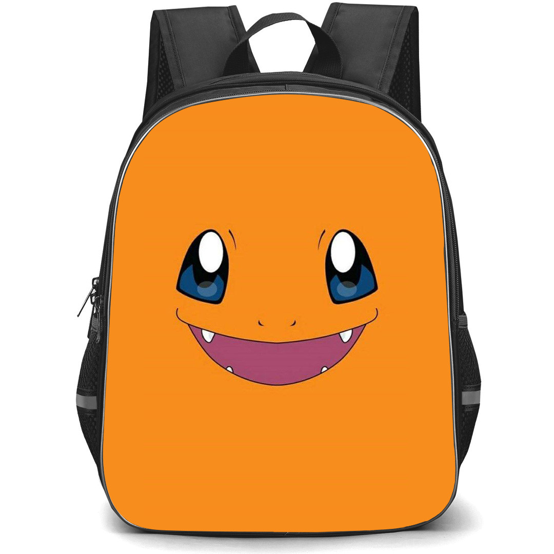 Pokemon Charmander Backpack StudentPack - Charmander Minimalist Art On Orange Background