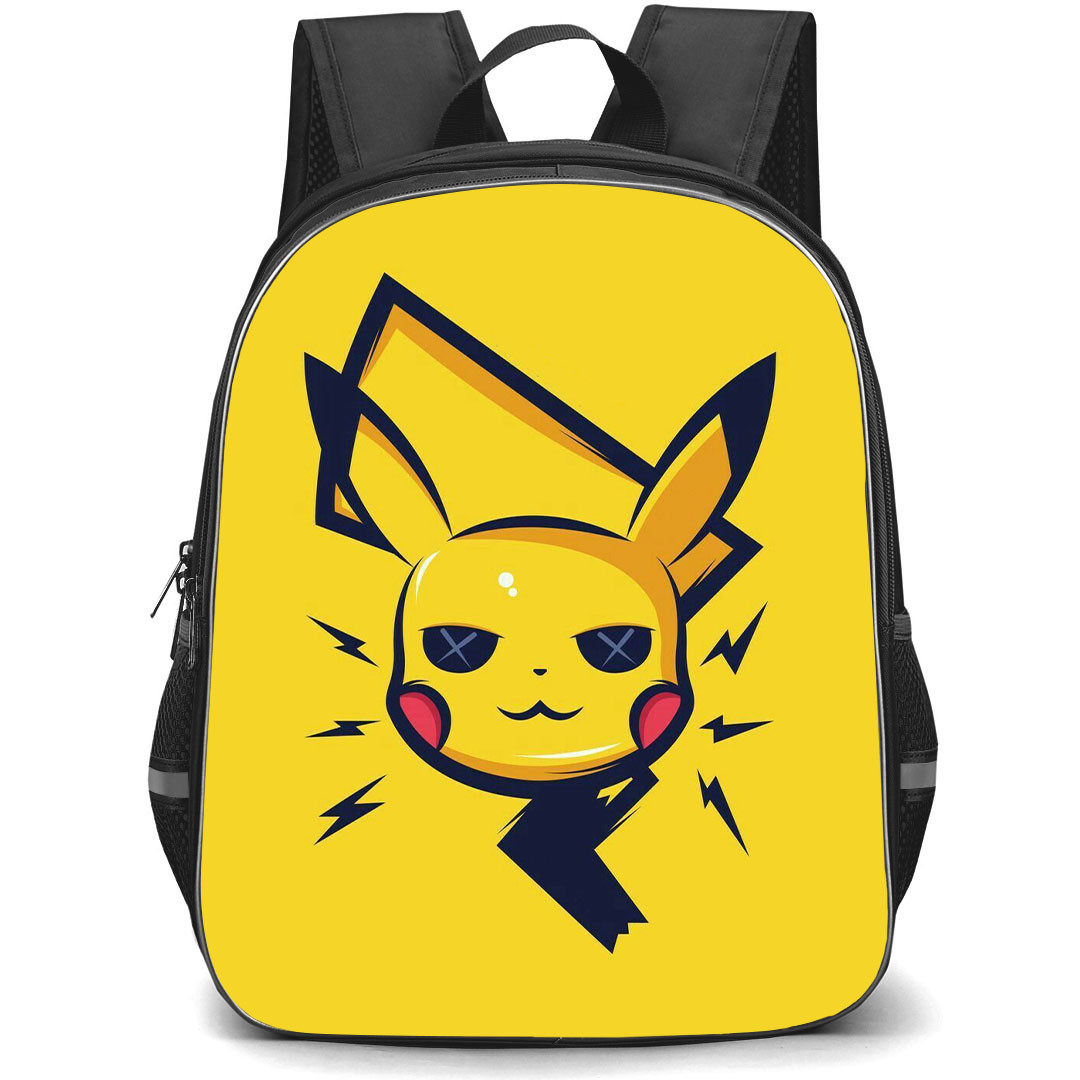 Pokemon Pikachu Backpack StudentPack - Pikachu Face Icon Yellow Background