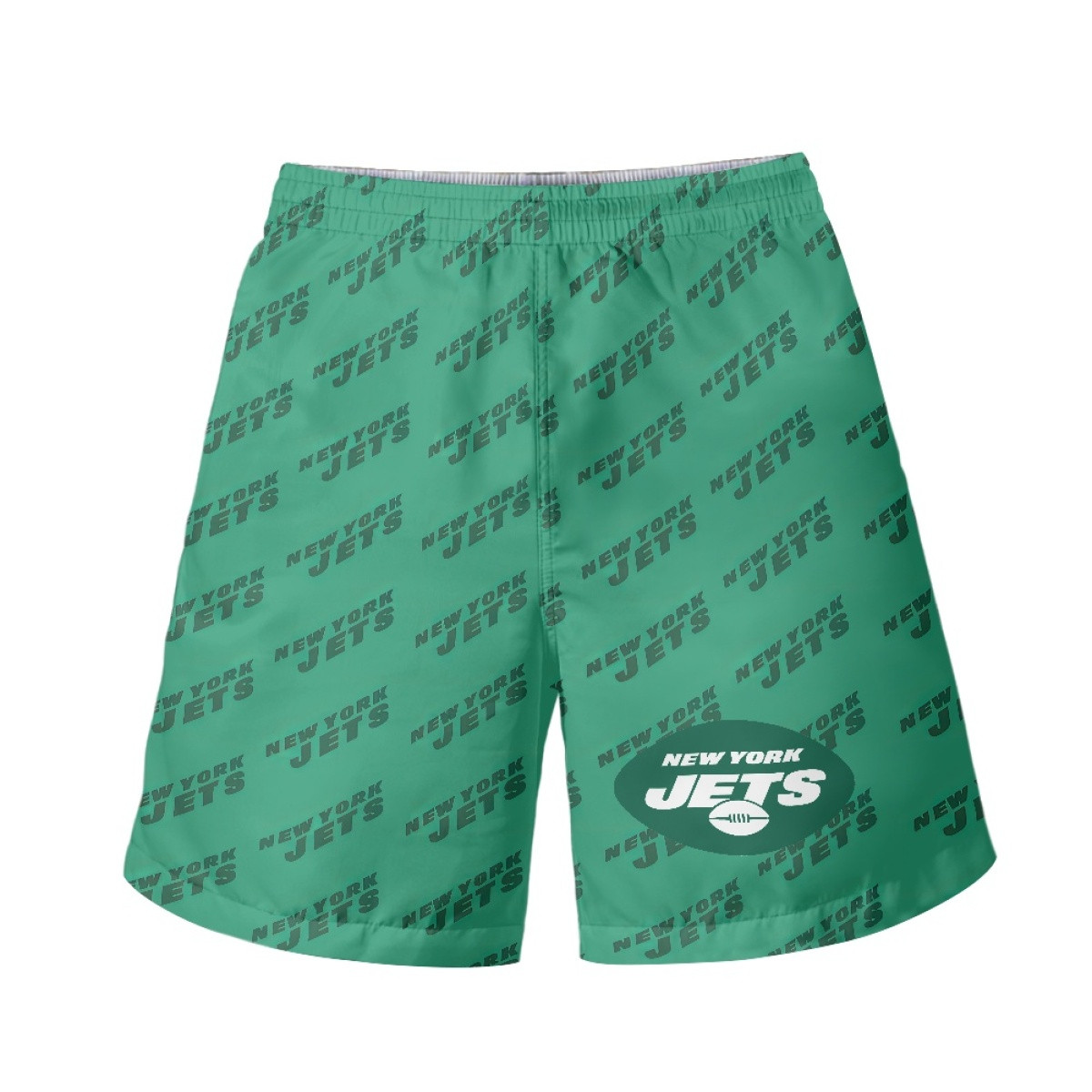 NFL New York Jets Beach Shorts Swim Pants Swimming Trunks - New York Jets Medley Monogram Wordmark