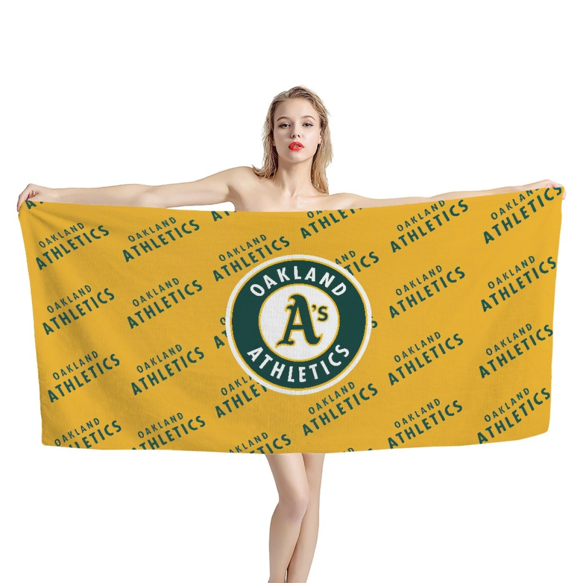 MLB Oakland Athletics Bath Beach Towel - Oakland Athletics Medley Monogram Wordmark