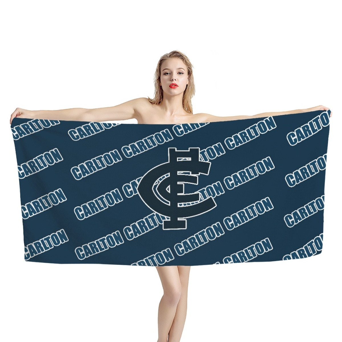 Carlton Football Club Bath Beach Towel - Carlton Football Club Medley Monogram Wordmark