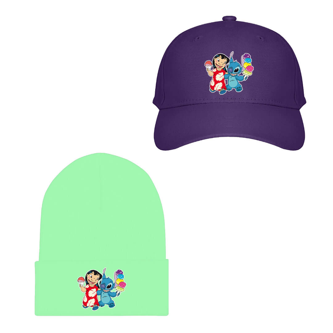 Lilo & Stitch Baseball Cap Beanie Hat - Lilo And Stitch Holding Ice Cream