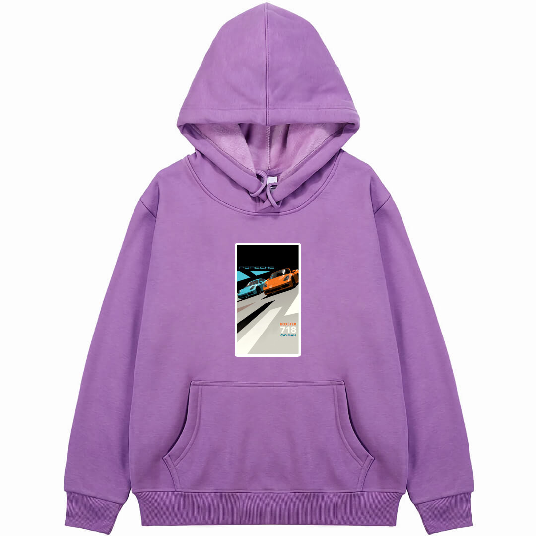 Porsche Hoodie Hooded Sweatshirt Sweater Jacket - Porsche Boxster 718 Cayman Illustration Art