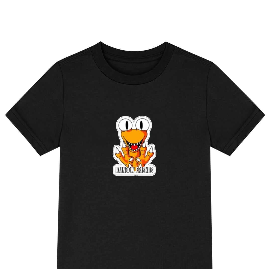 Roblox Rainbow Friends Orange Tee Shirt T-Shirt Short Sleeve - Orange Series Logo Sticker