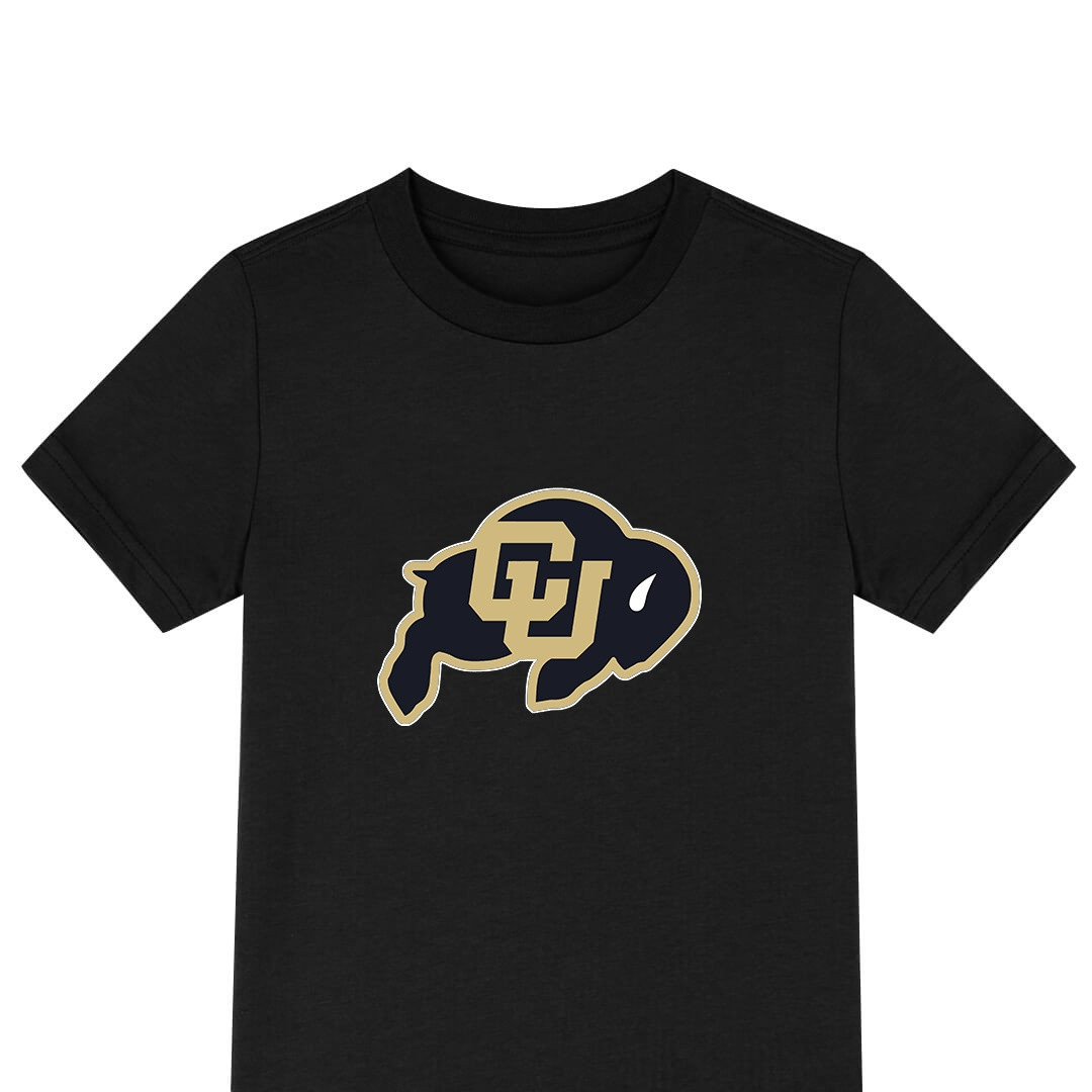 Colorado Buffaloes Tee Shirt T-Shirt Short Sleeve - Colorado Buffaloes College Football Team Single Logo