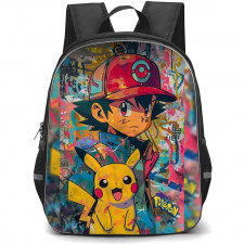 Pokemon Backpack StudentPack - Pokemon Ash Pikachu Pop Art