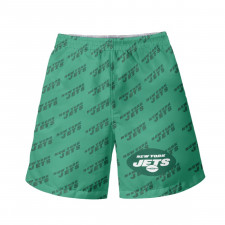 NFL New York Jets Beach Shorts Swim Pants Swimming Trunks - New York Jets Medley Monogram Wordmark