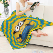 Minions Bob Blanket Throw - Bob Smiling With Braces Movie Art