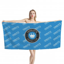 MLS Charlotte FC Bath Beach Towel - Charlotte Football Club Medley Monogram Wordmark