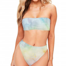 Burga Art Pattern Bandeau Bikini Two Piece Women's Swimsuit - Burga New Flame Rainbow Poster