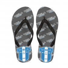 Wisla Plock Flip Flops Thongs V-Strap Sandals - Plock Football Club Medley Monogram Wordmark
