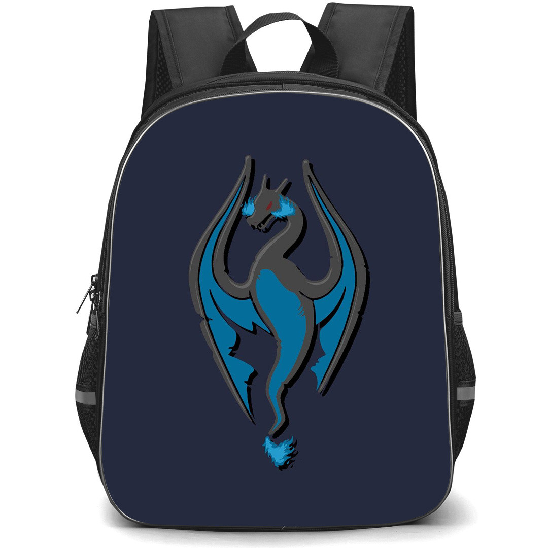 Pokemon Mega Charizard X Backpack StudentPack - Mega Charizard X Icon Minimalist Art