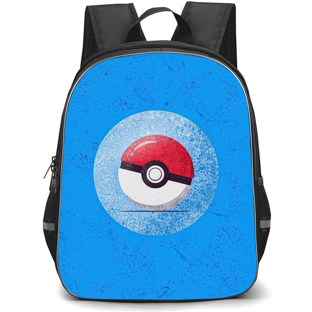 Pokemon Pokeball Backpack StudentPack - Pokeball Blue Background Vintage