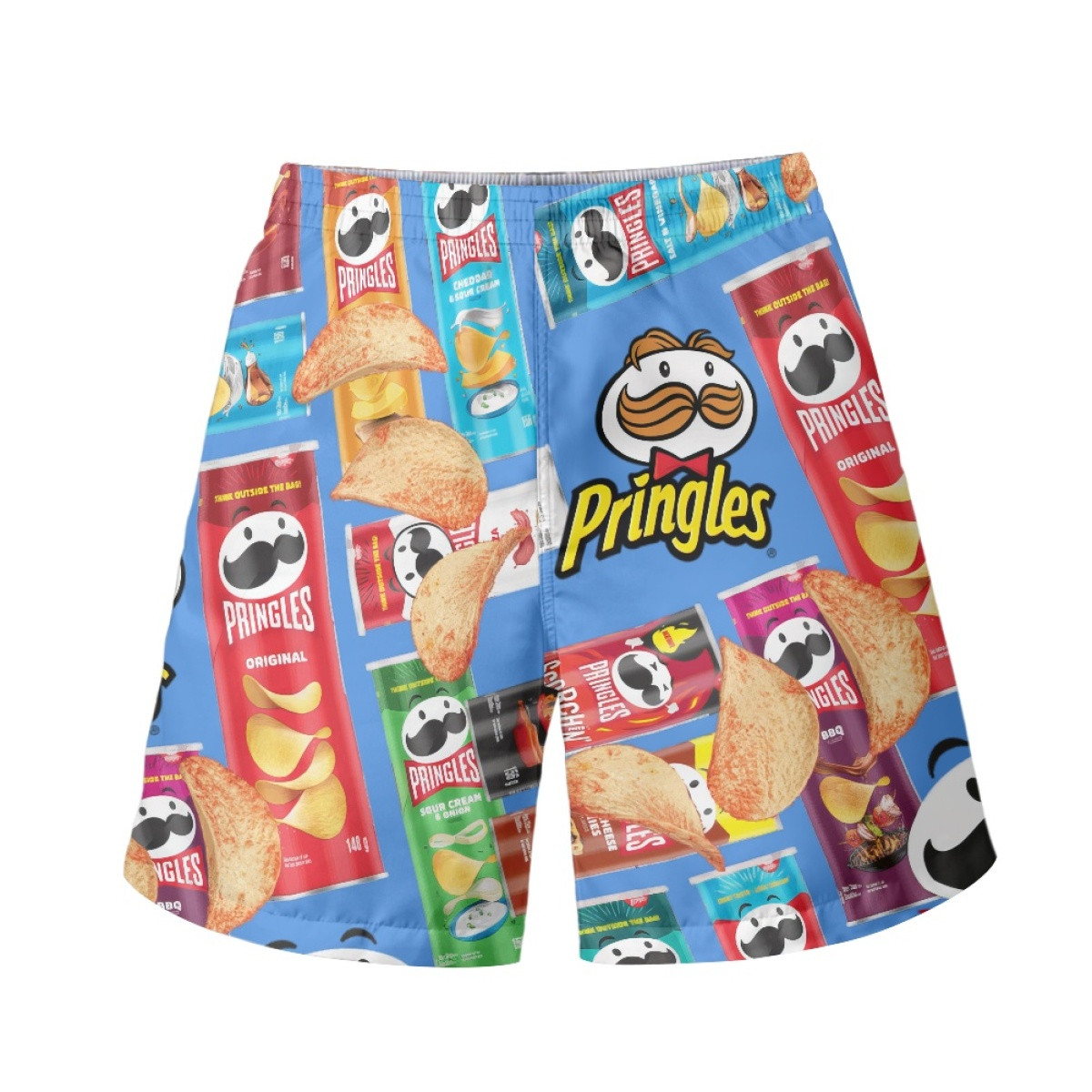 Pringles Beach Shorts Swim Pants Swimming Trunks - Pringles Mania Collage Logo