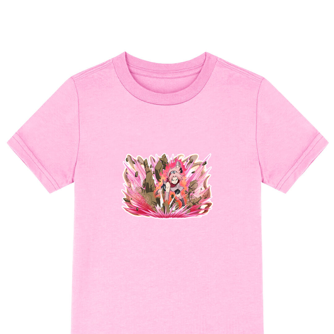 Naruto Shippuden Sakura Haruno Tee Shirt T-Shirt Short Sleeve - Sakura Haruno Chakra Enhanced Strength Art