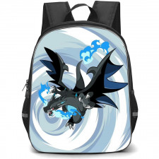 Pokemon Mega Charizard X Backpack StudentPack - Mega Charizard X Attacking Spiral Background