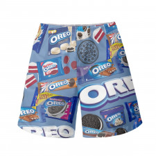 Oreo Beach Shorts Swim Pants Swimming Trunks - Oreo Mania Collage Logo