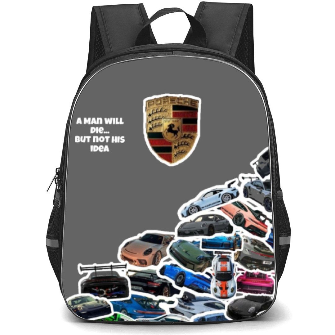 Porsche Backpack StudentPack - I Man Will Die Collage Art