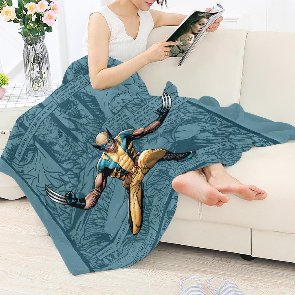 Marvel Wolverine Blanket Throw - Wolverine Comic Background