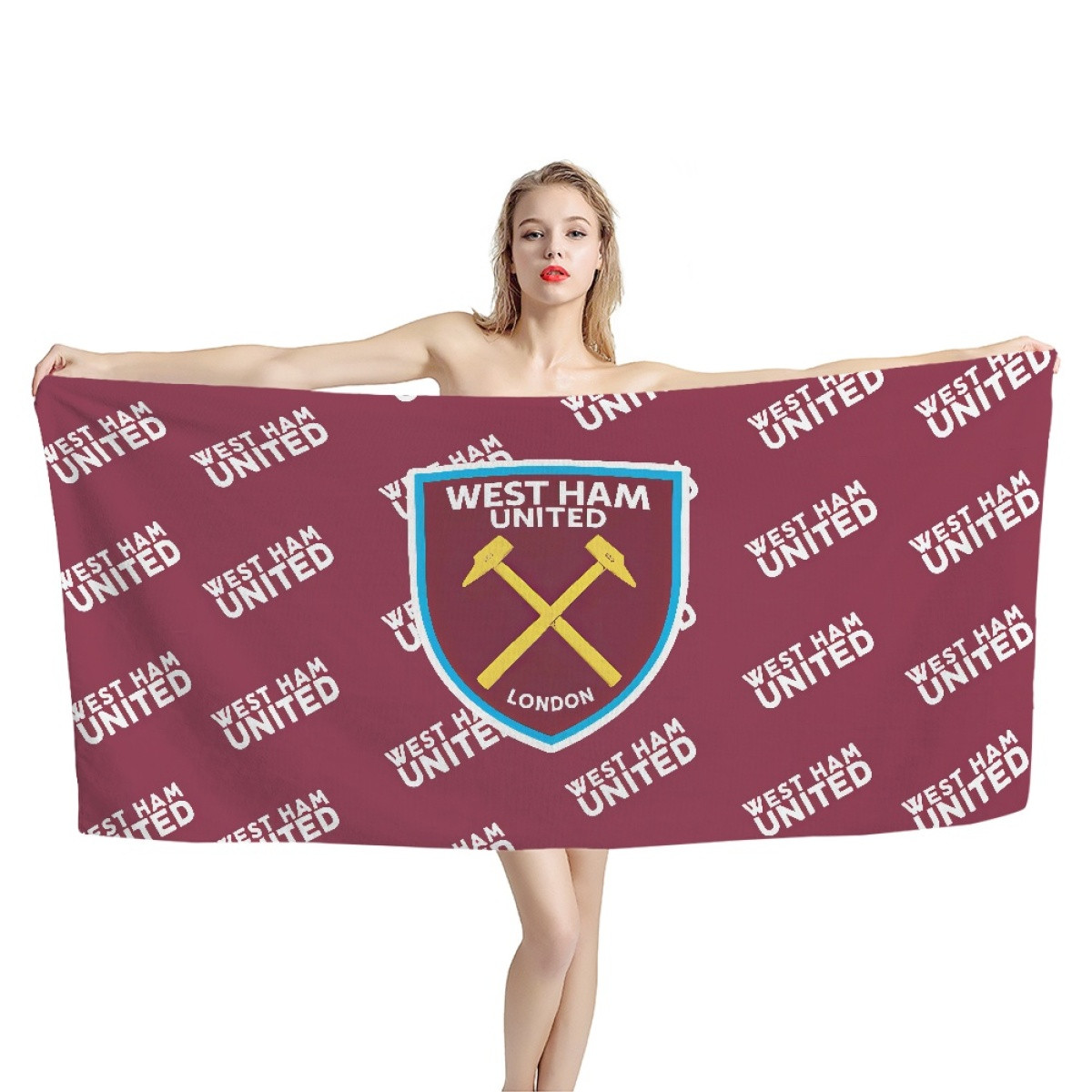 West Ham United Football Club Bath Beach Towel - West Ham United Football Club Medley Monogram Wordmark
