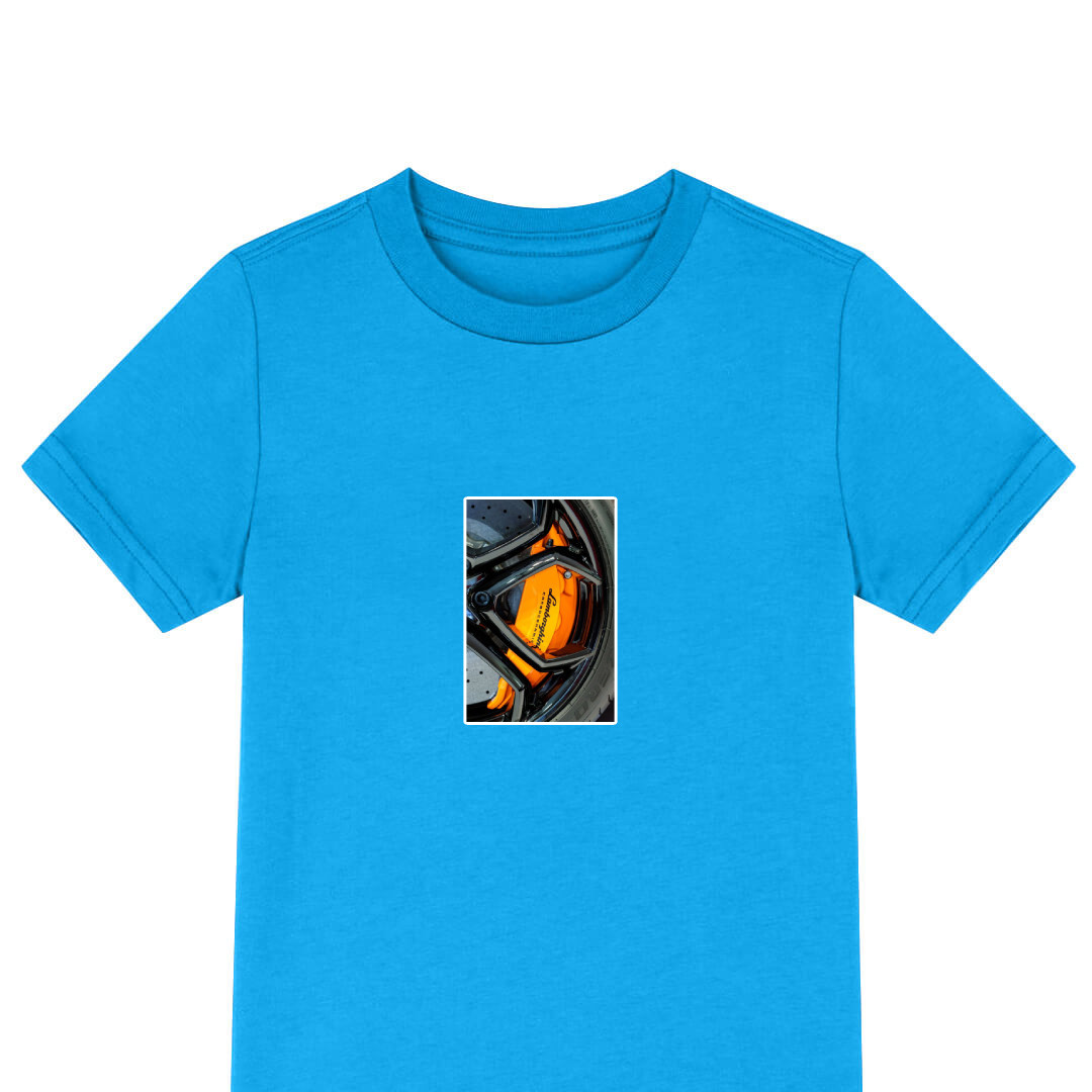 Lamborghini Tee Shirt T-Shirt Short Sleeve - Lamborghini Aventador Brake Caliper Poster