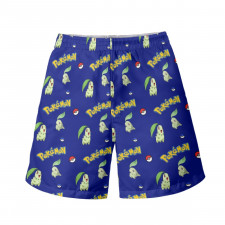 Pokemon Chikorita Beach Shorts Swim Pants Swimming Trunks - Chikorita Character Series Art