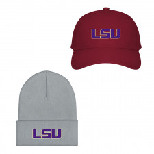 LSU Tigers Baseball Cap Beanie Hat - LSU Tigers College Football Team Single Logo