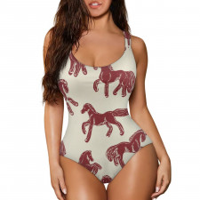 Burga Art Pattern One Piece Girls and Women's Swimsuit - Burga Mustang Pattern Art Poster