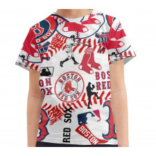 MLB Boston Red Sox Tee T-Shirt - Boston Red Sox Mania Collage Logo