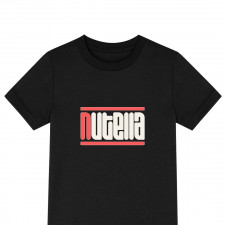 Nutella Tee Shirt T-Shirt Short Sleeve - Nutella Lettering Series On Brown Background