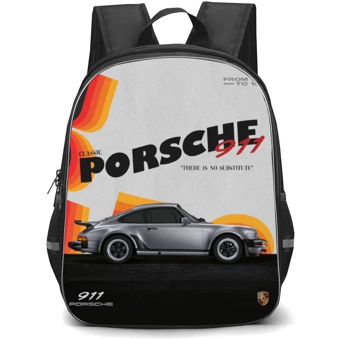 Porsche Backpack StudentPack - Silver Vintage 911 Poster Art